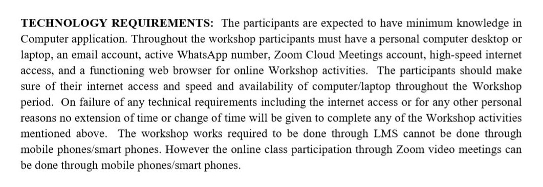 I accept the above mentioned technology requirements
