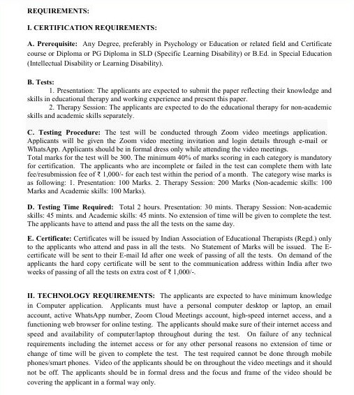 I accept the above mentioned PCET certification requirements