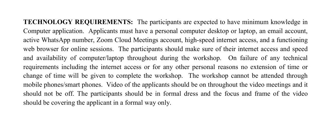 I understand and accept the above mentioned Technology Requirements